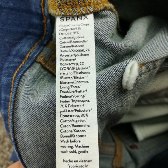 Spanx Jeans Flare Vintage Indigo Blue High Rise Size 1X 20456R - Picture 5 of 12